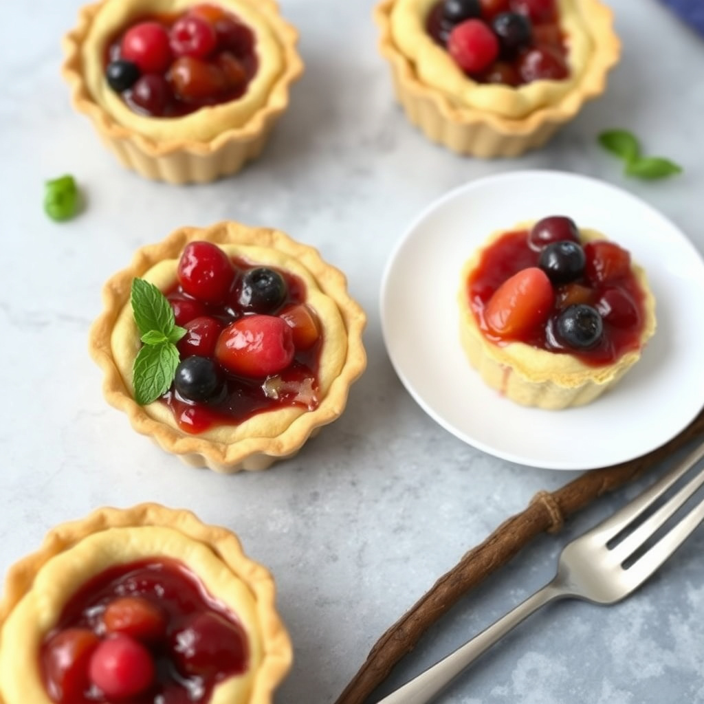 Individuelle fruktkompotttærter