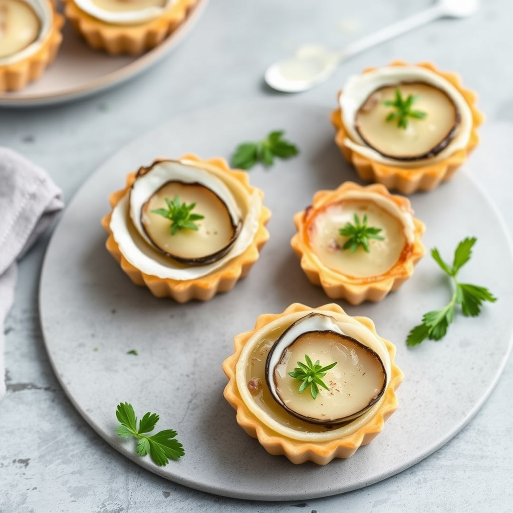 Individuelle østerskaker med sherry og urter