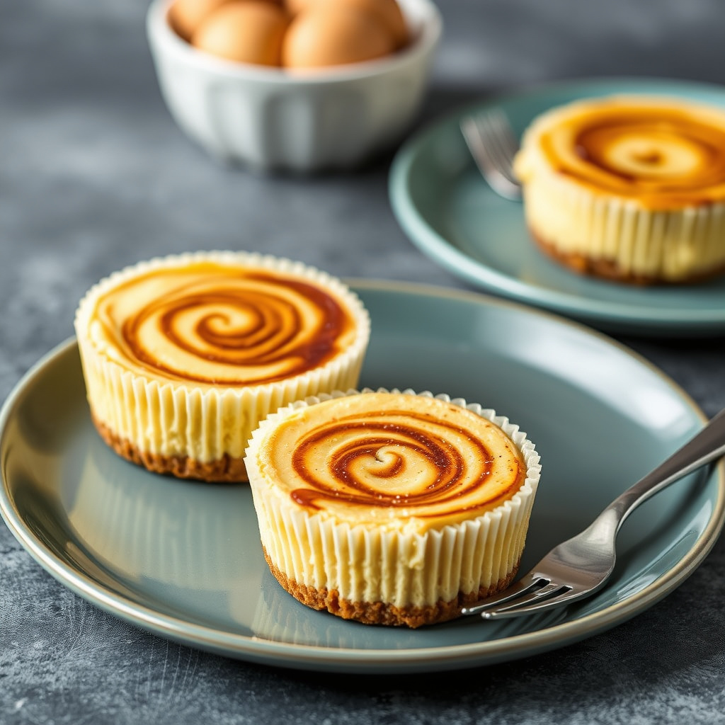 Individuelle sirklede gresskarcheesecakes