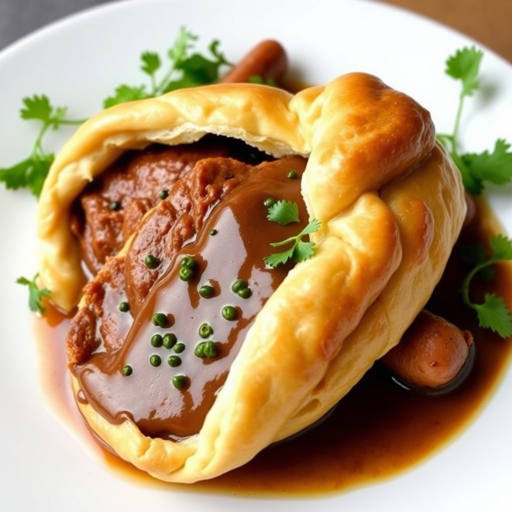 Indrefilet av storfe i butterdeig med Madeira-saus