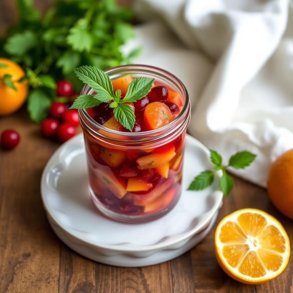 Ingefær-, tranebær- og kumquat-relish