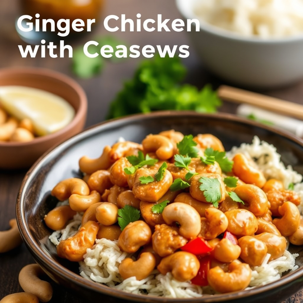 Ingefærkylling med cashewnøtter