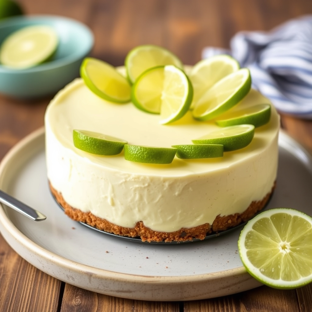 Ingen-bake Key Lime-cheesecake