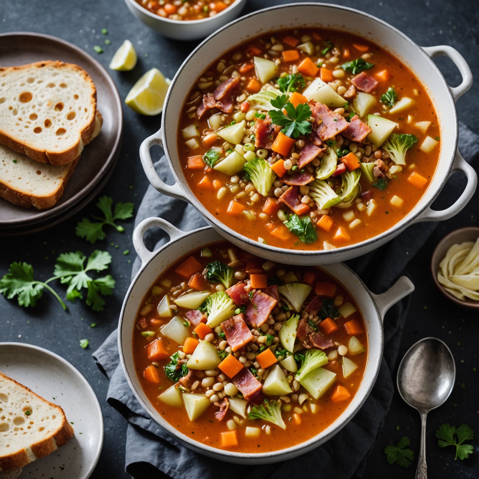 Irsk bacon- og kålsuppe