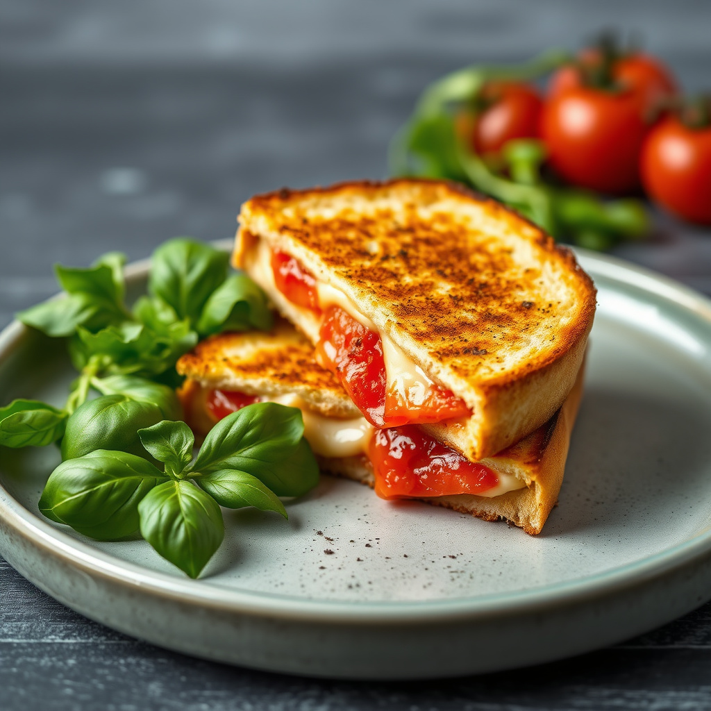 Italiensk grillet ost med tomat