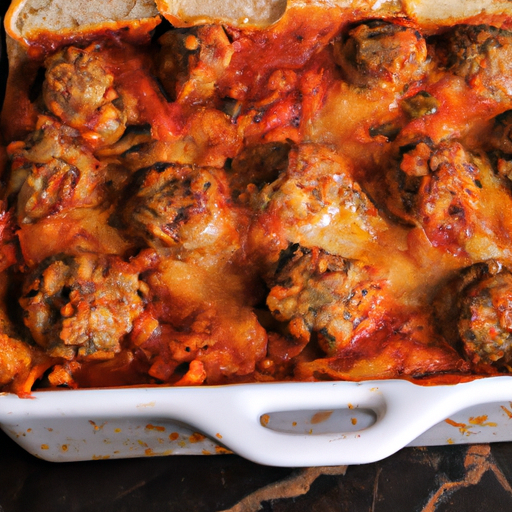Italiensk kjøttboller i brødform med gratinert saus