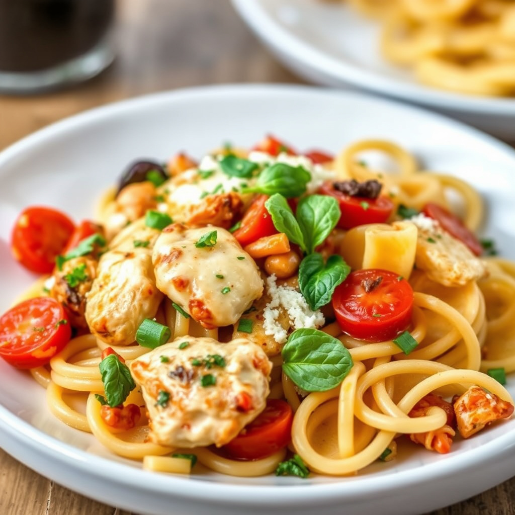 Italiensk kylling- og pastasalat