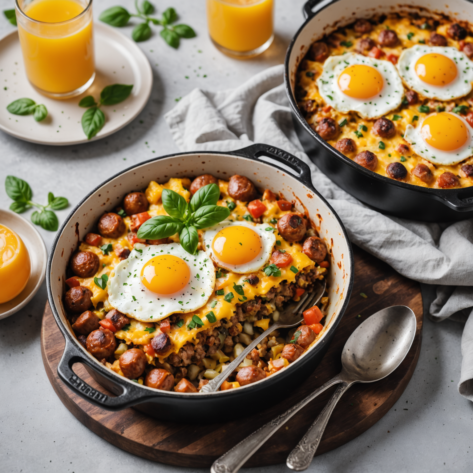 Italiensk pølse- og eggebake