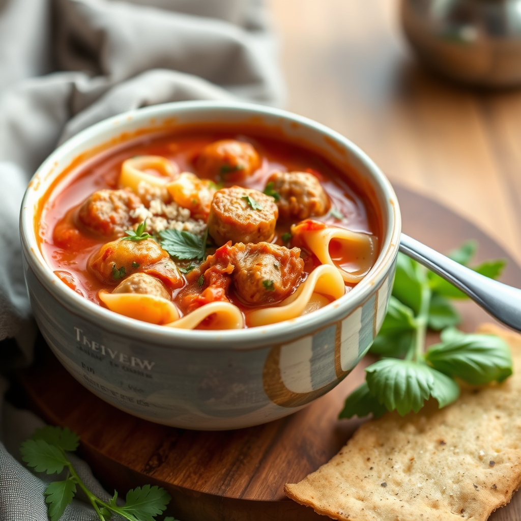 Italiensk pølsesuppe, middag og pastaomforming