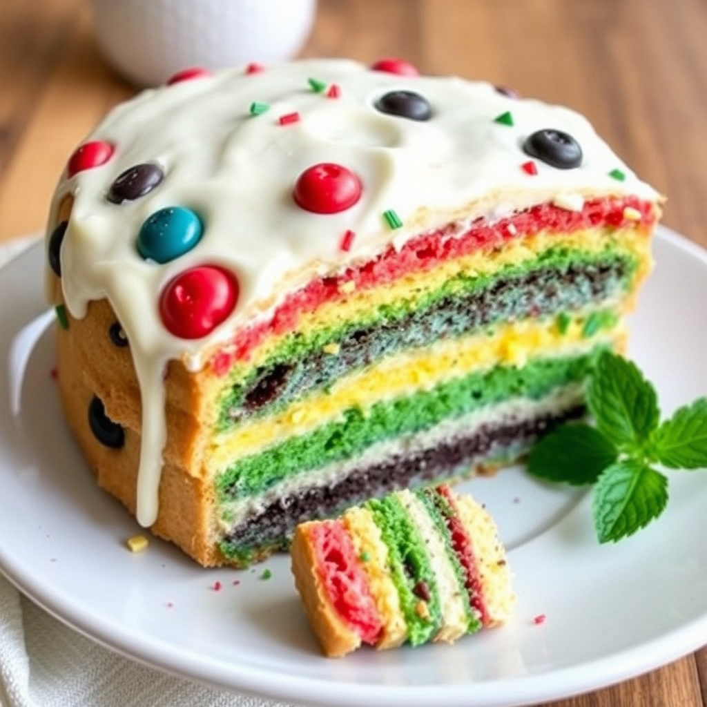 Italiensk regnbuekake med kjeks