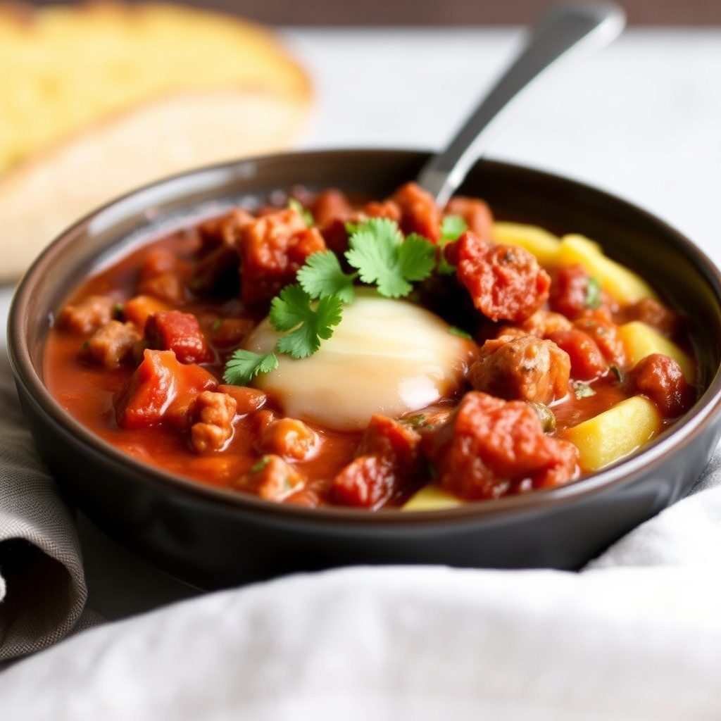 Italiensk svinekjøtt-chili med polenta