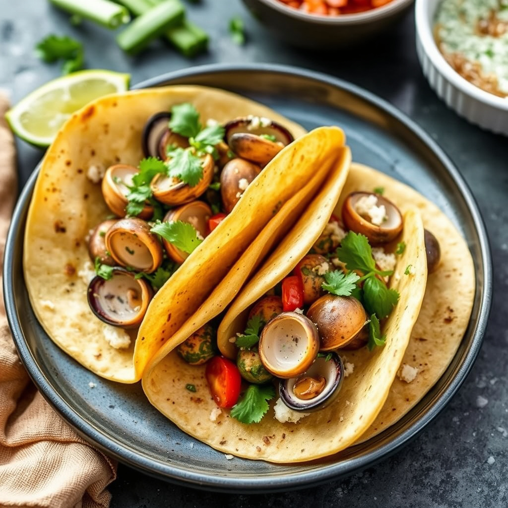 Italienske kamskotacos