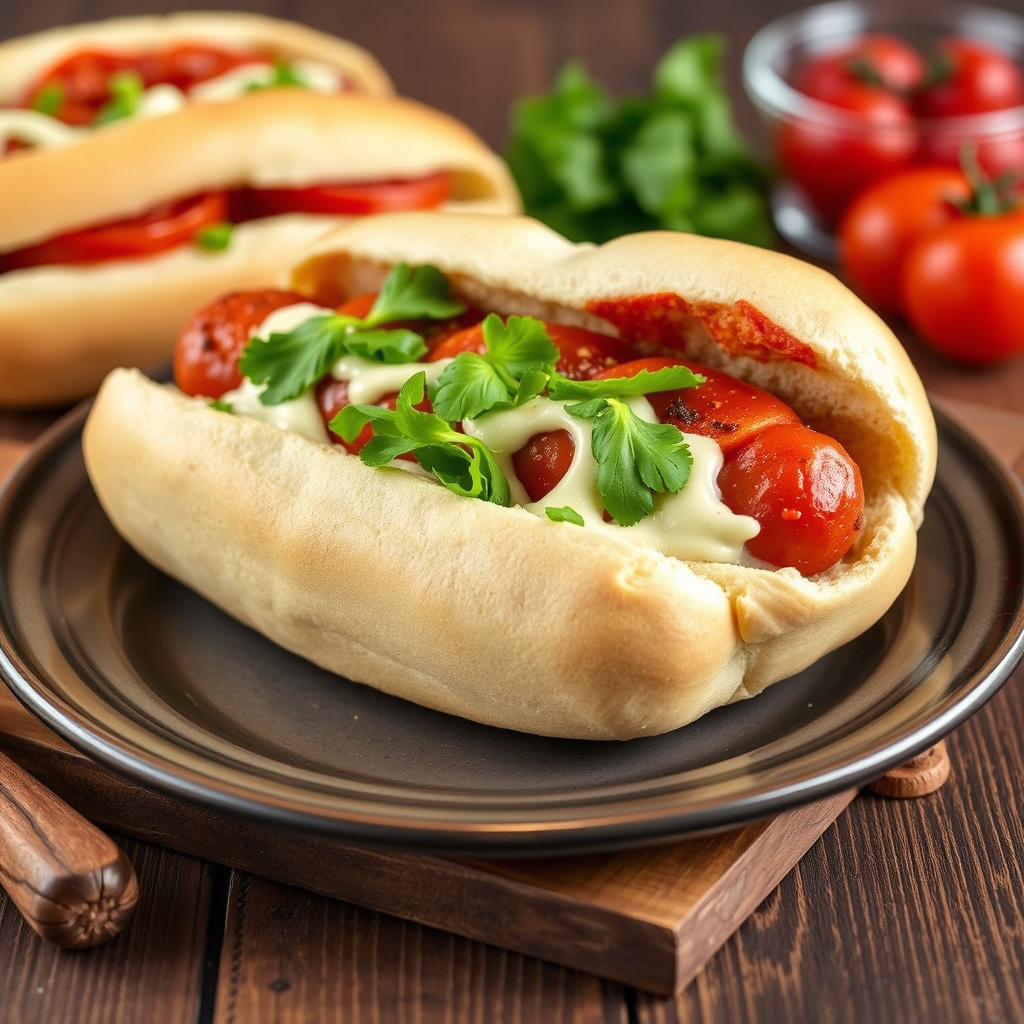 Italienske style hot dogs