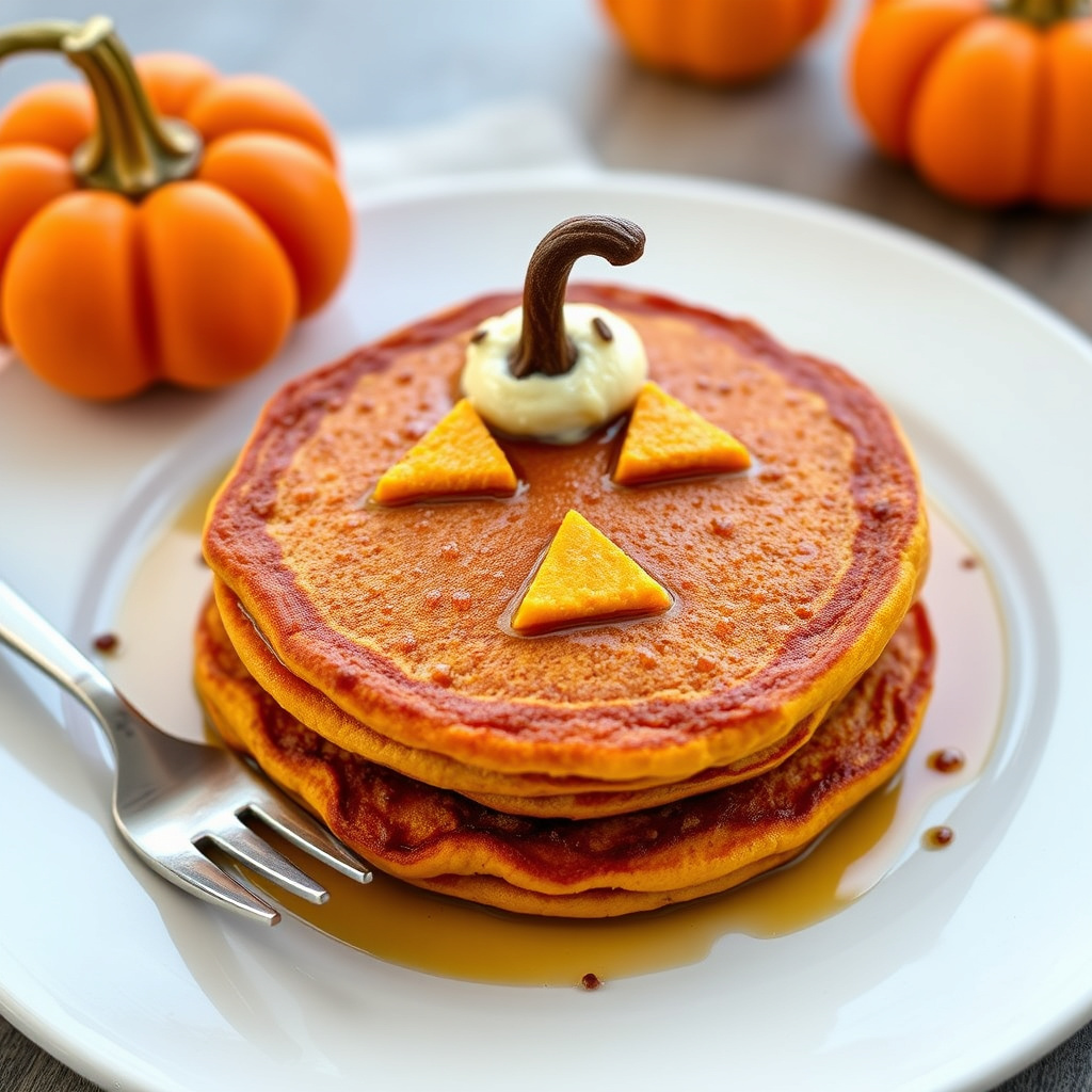 Jack-O-Lantern-pannekaker med gresskar