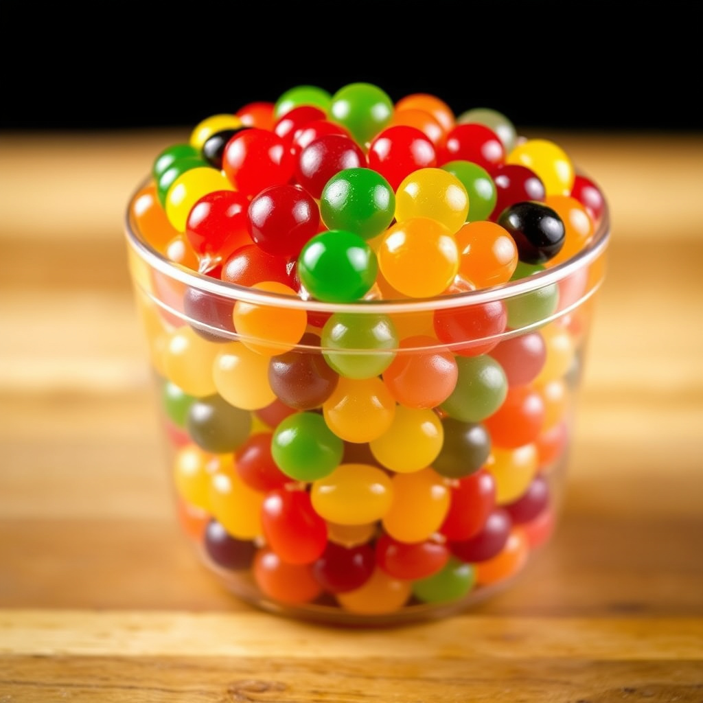 Jellybean-arrangement med tulipaner