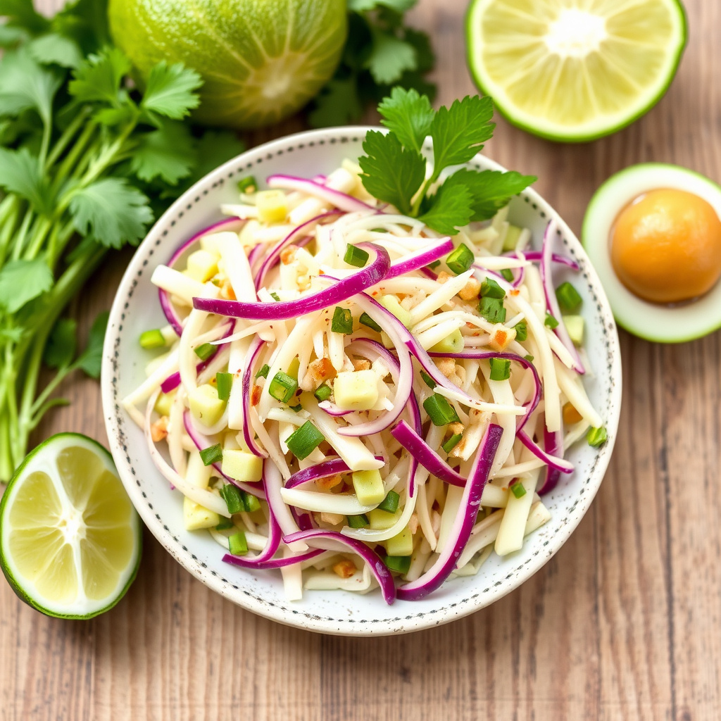 Jicama- og chayotesalat