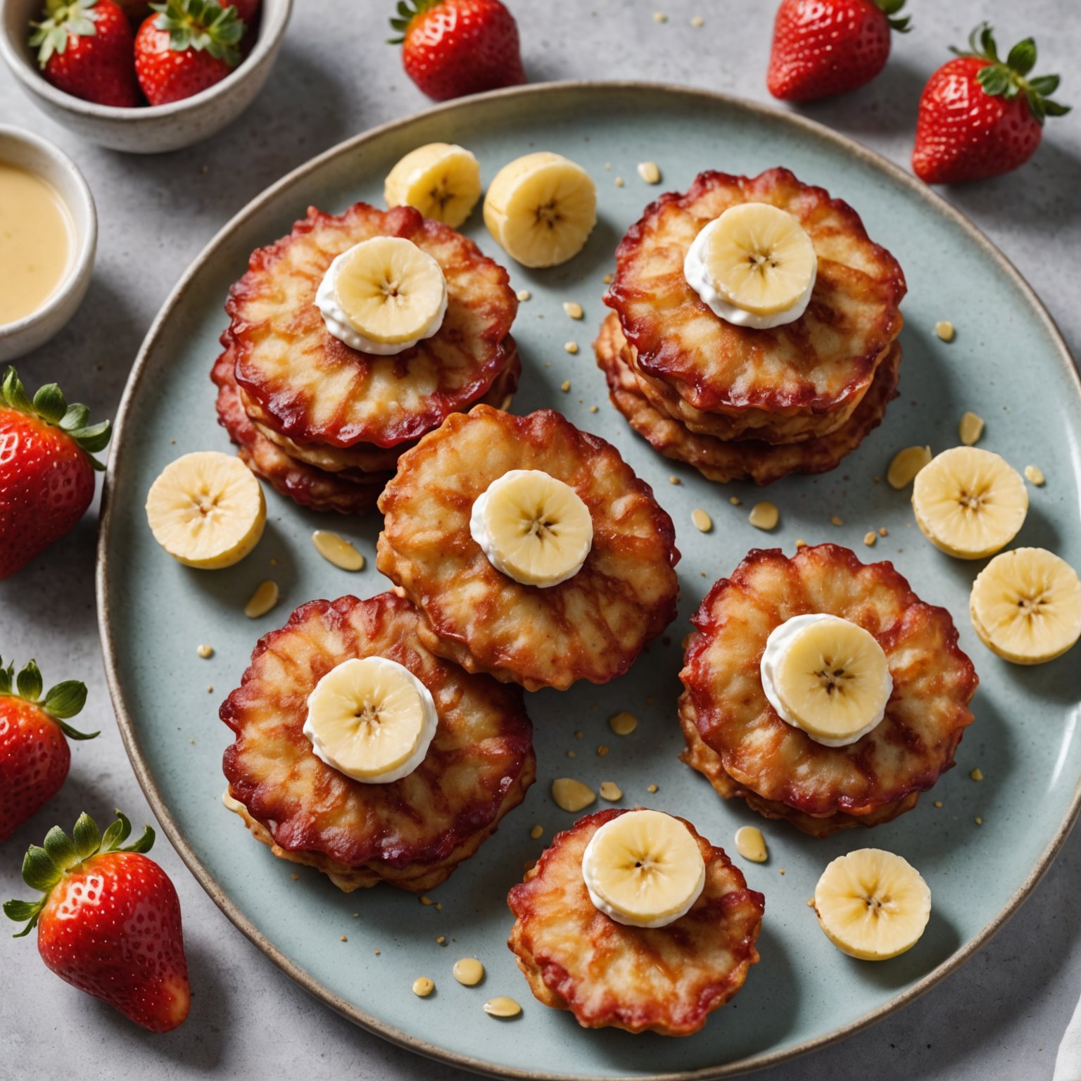 Jordbær- og bananfritters