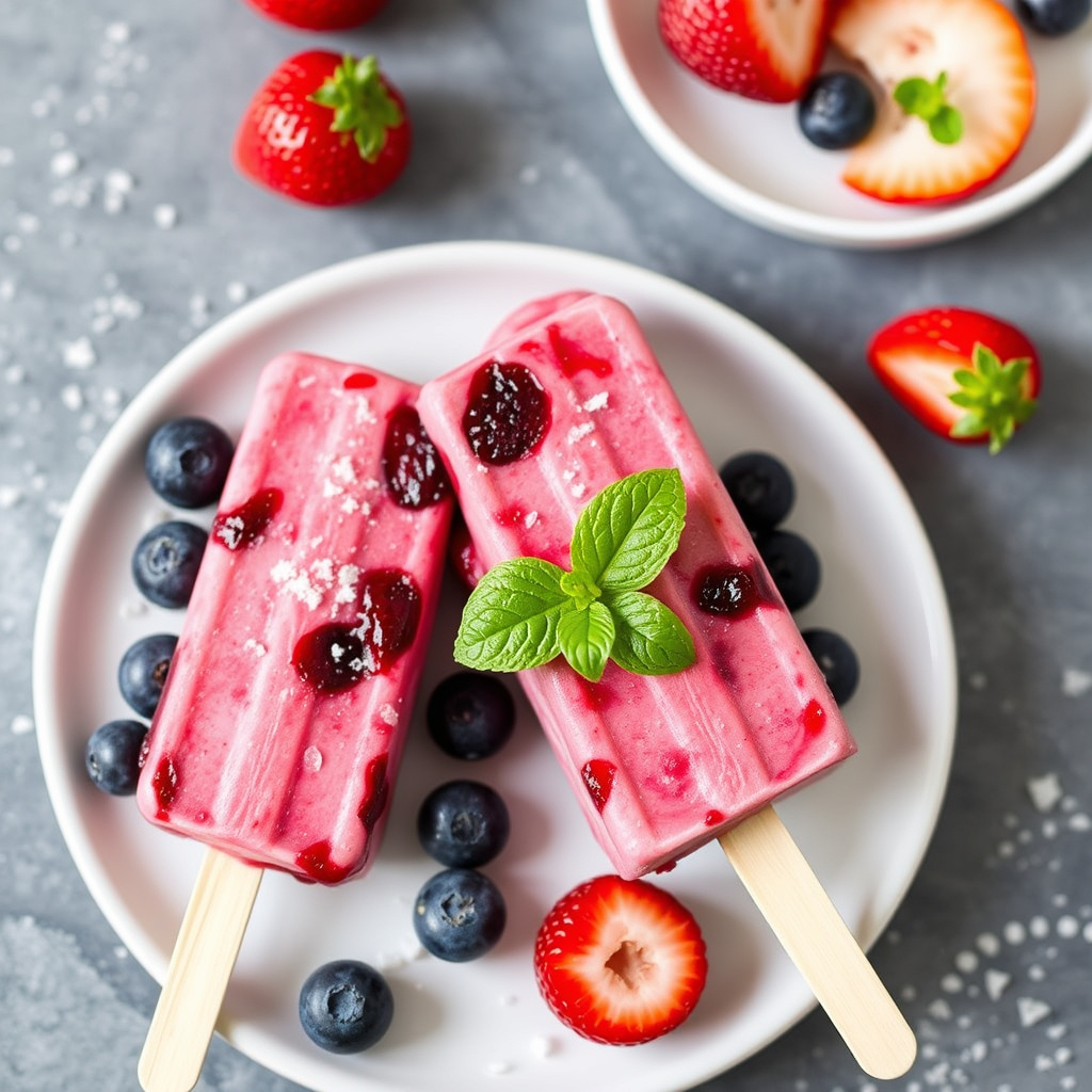 Jordbær- og blåbærpops