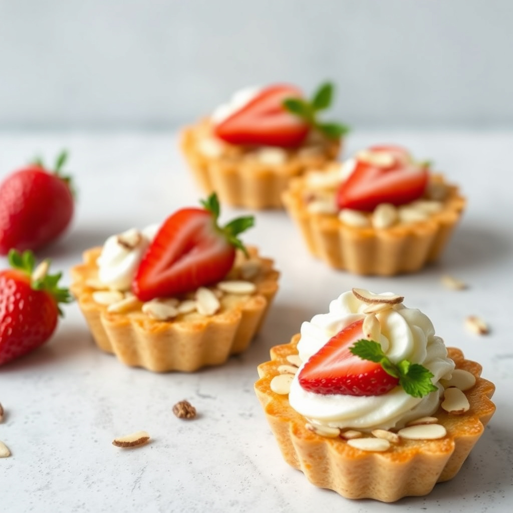 Jordbær- og mandeltartesjer