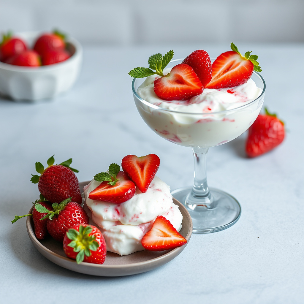 Jordbær- og mascarponegranita