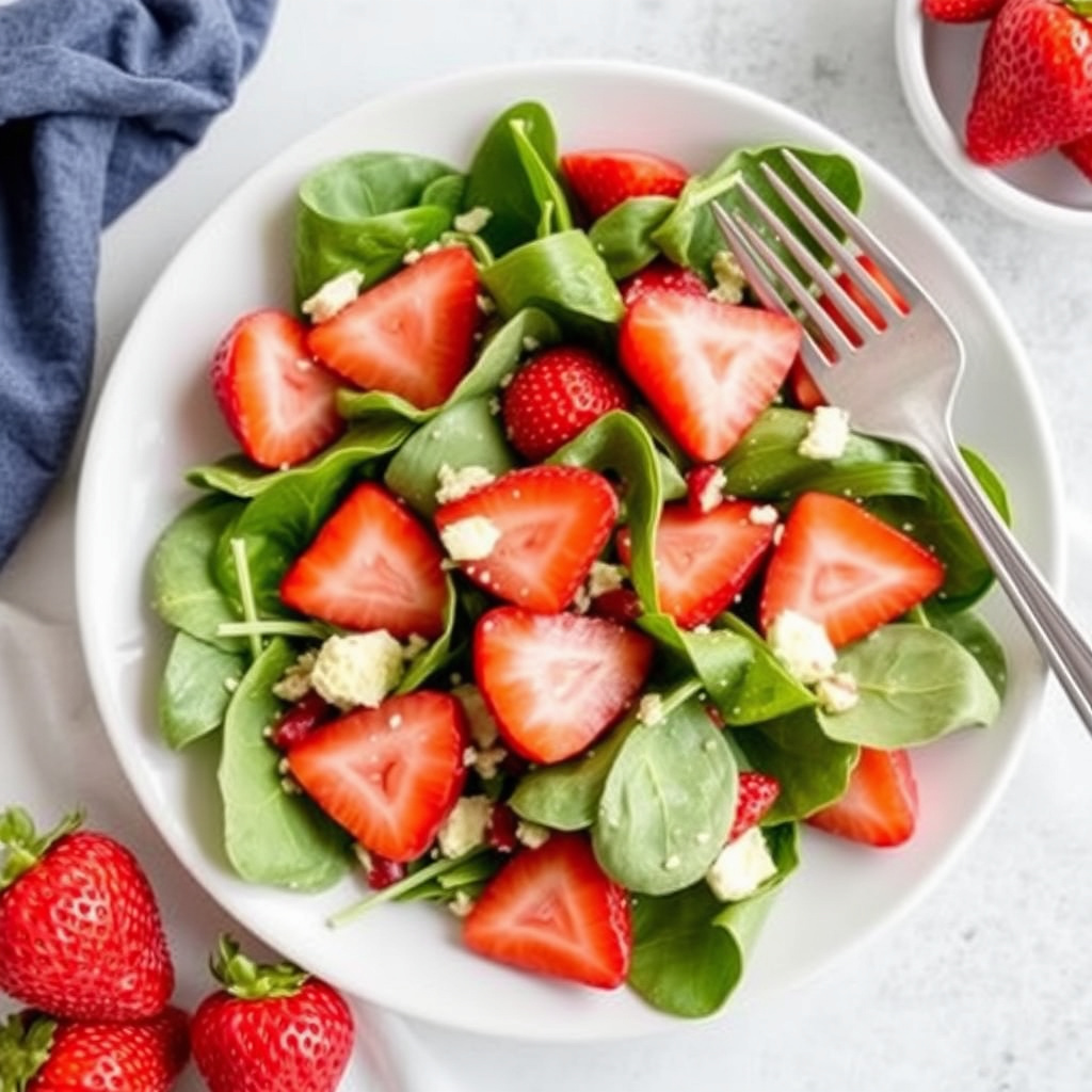 Jordbær- og spinatsalat II