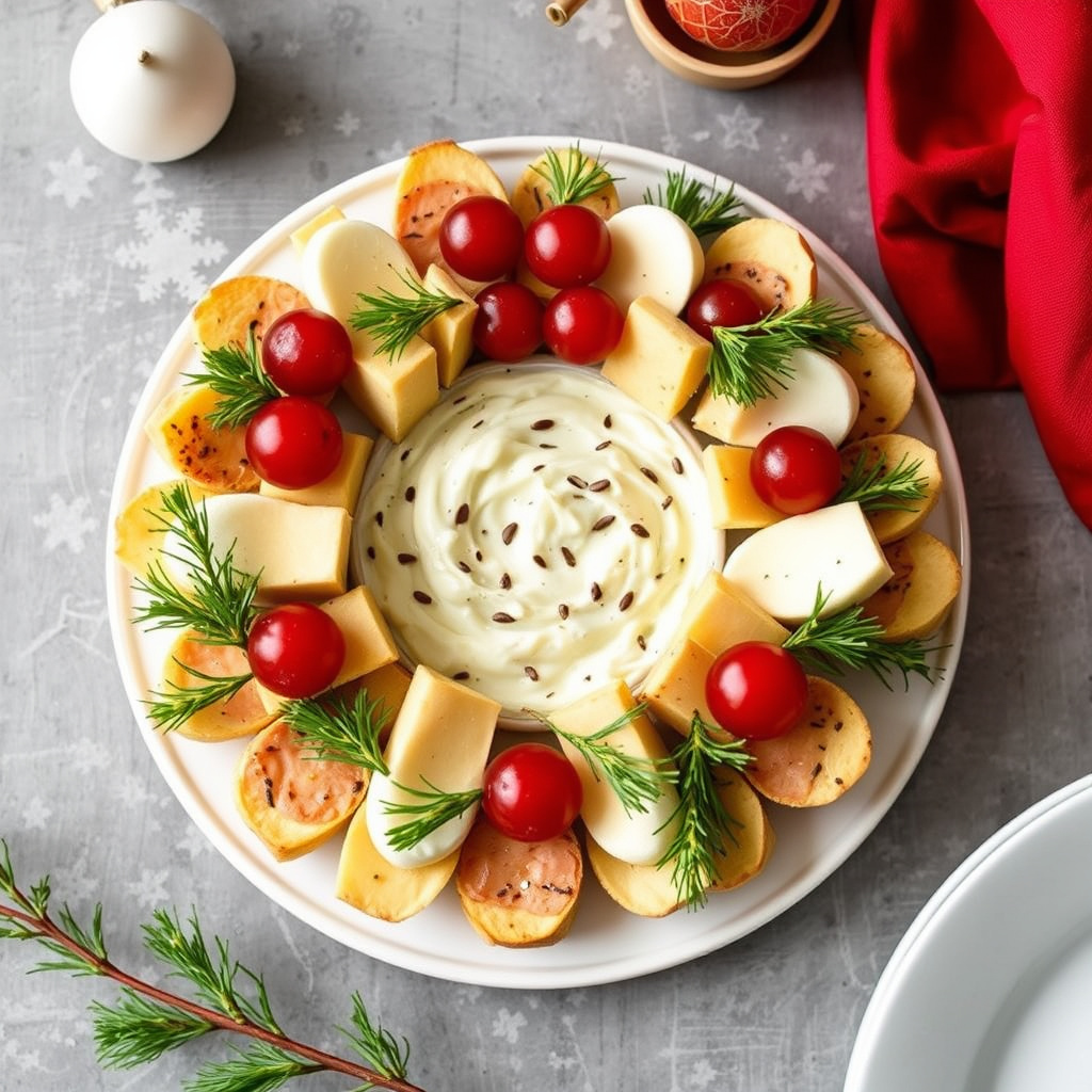 Festlig julekrans med bacon og brokkoli