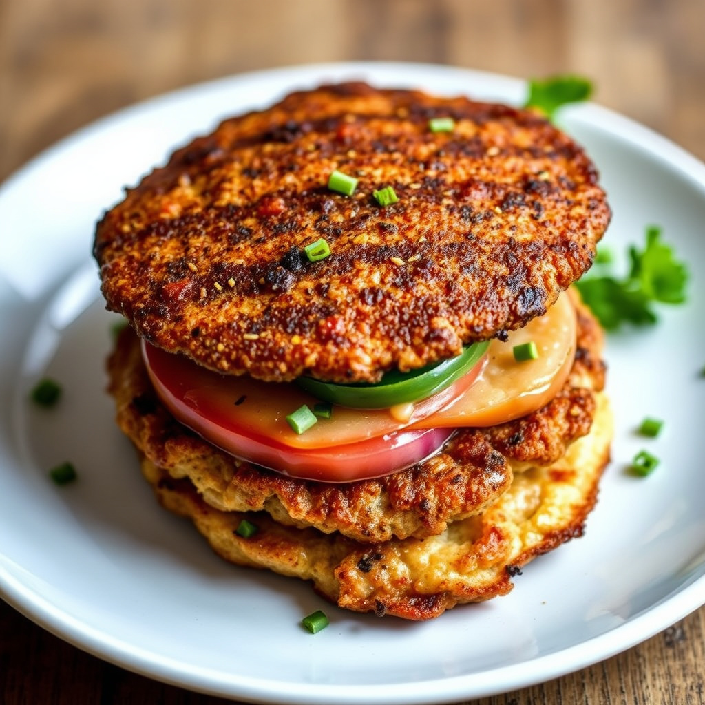 Julia Childs panne-stekte tynne burger