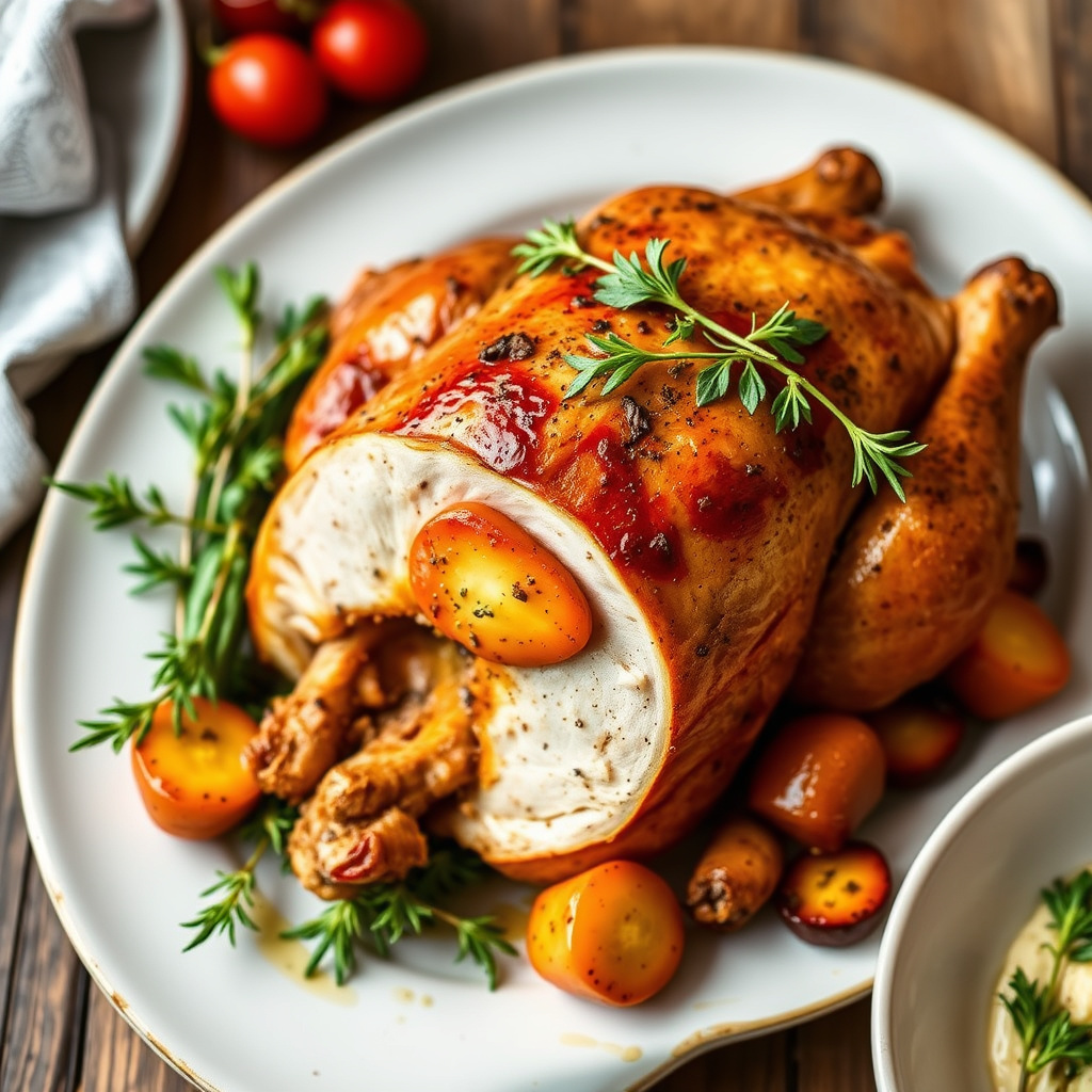 Juniper-innsaltet kalkun med paprika-smør