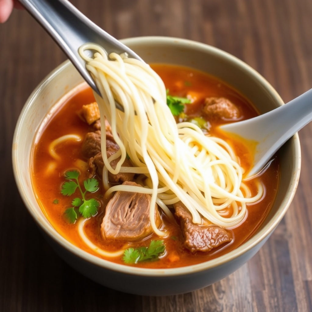 Just-Add-Water Kimchi Biff Nudelsuppe