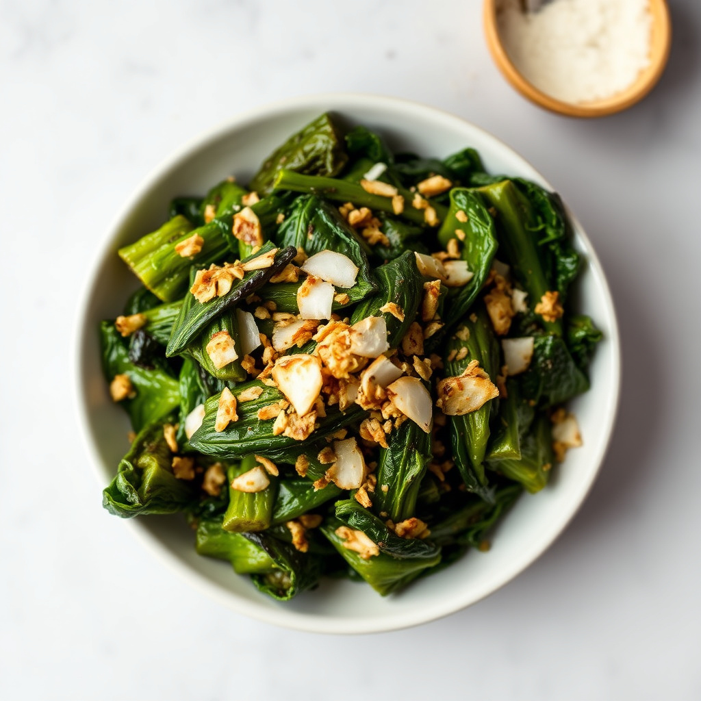 Kål med ristet kokos og mandler