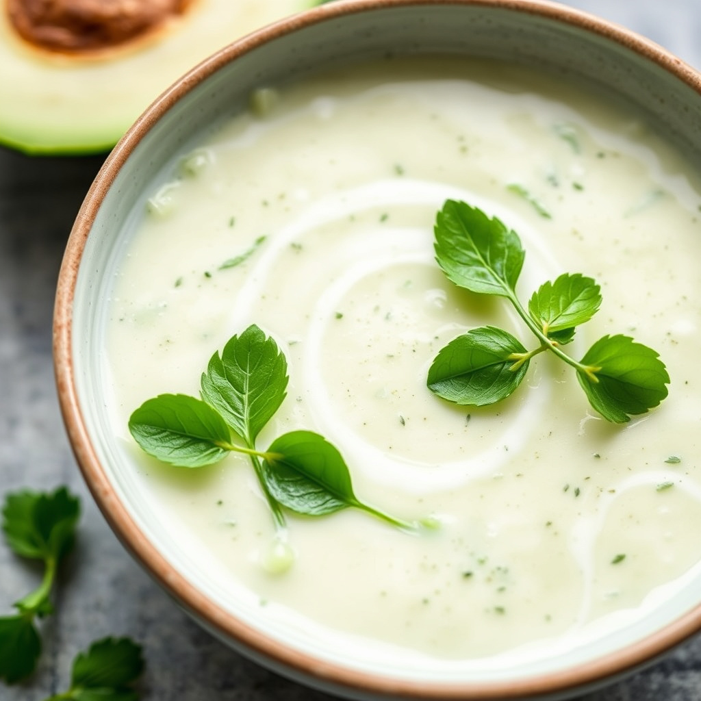Kald, kremet agurksuppe
