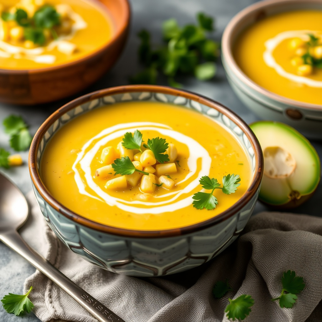 Kald mais-suppe