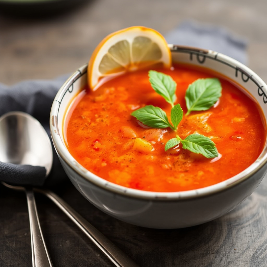 Kald tomatsuppe med marokkanske krydder