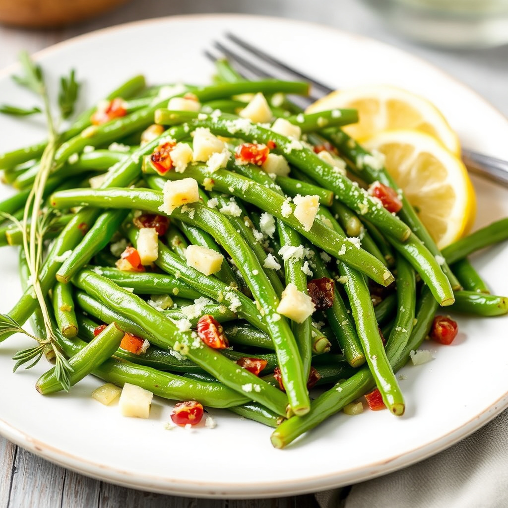 Kalde grønne bønner med vodka-vinaigrette