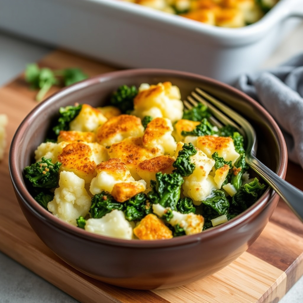 Kale- og blomkålcasserolle