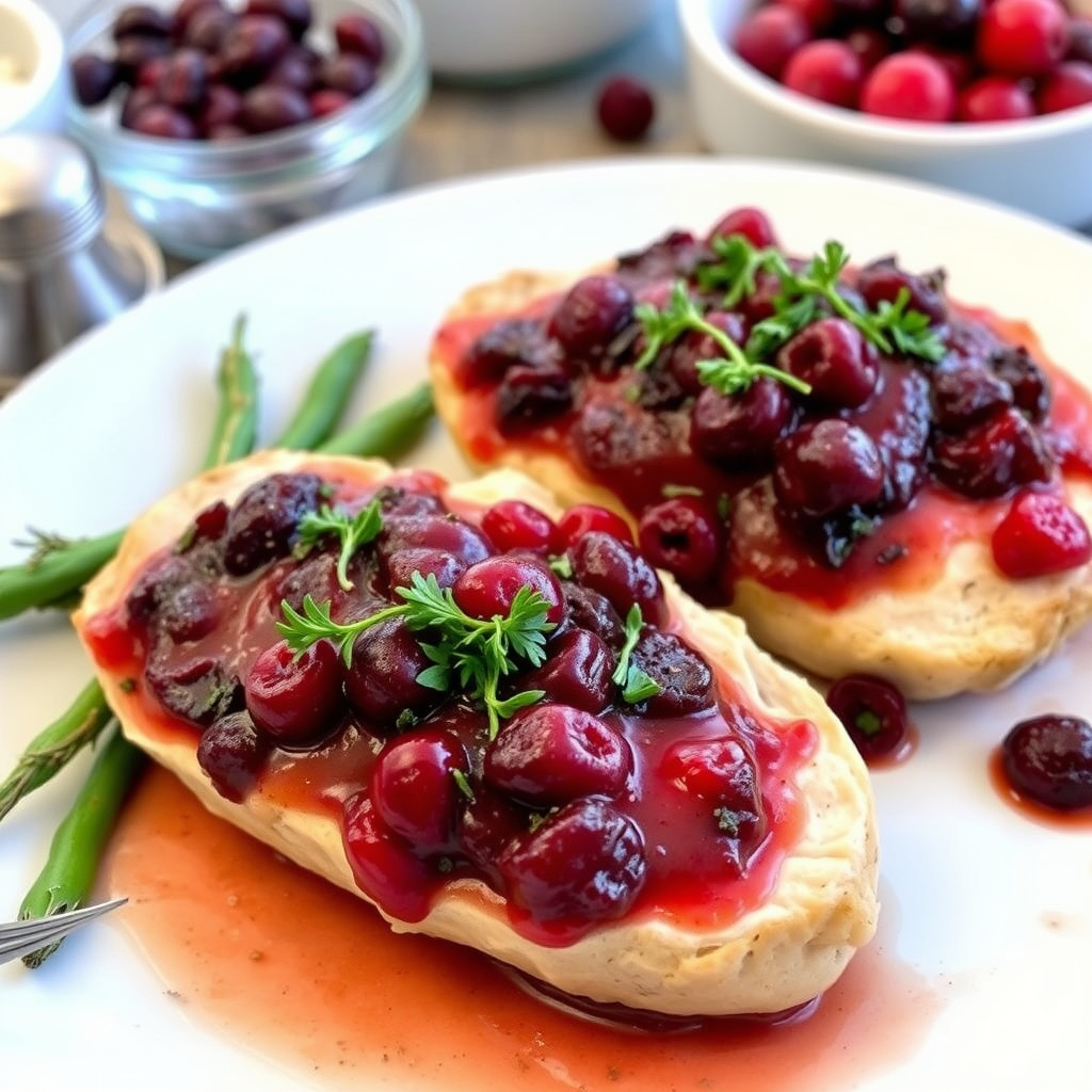 Kalkunbryst fylt med tranebær