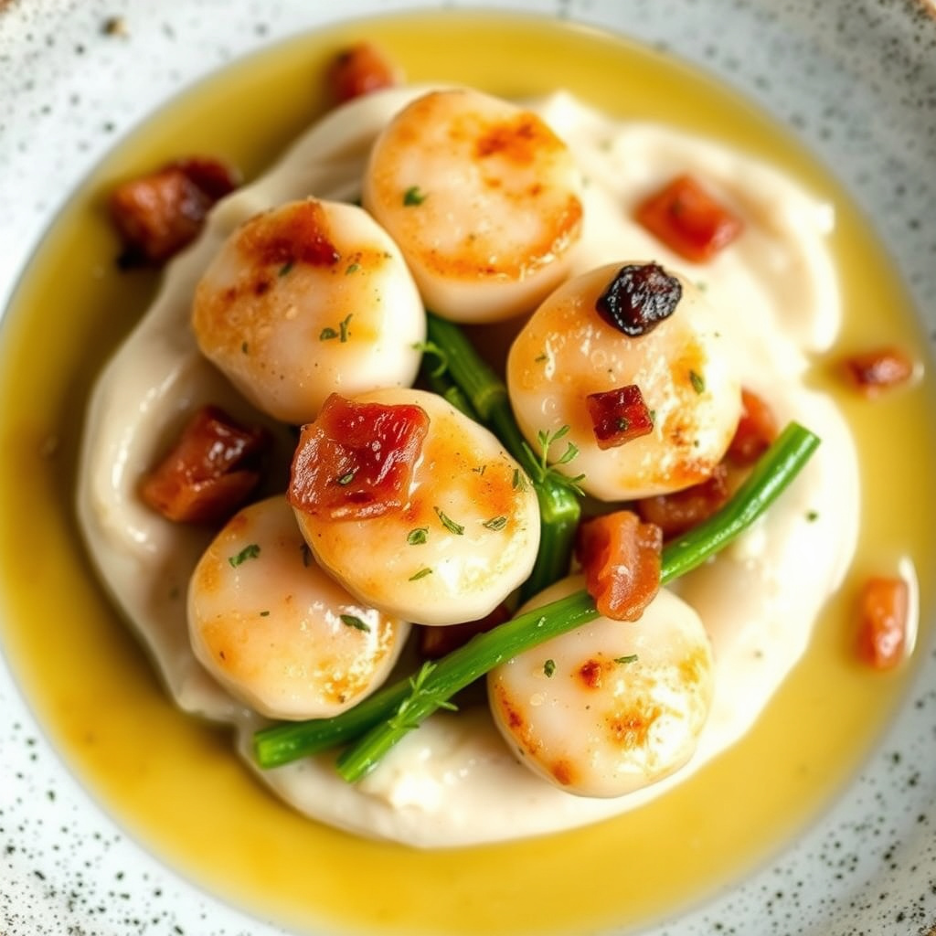 Kamskjell med bacon