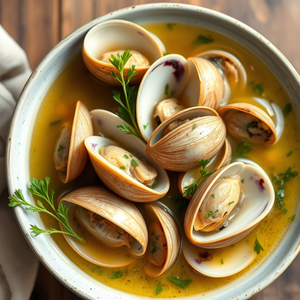 Kamskjell med fennikelsuppe