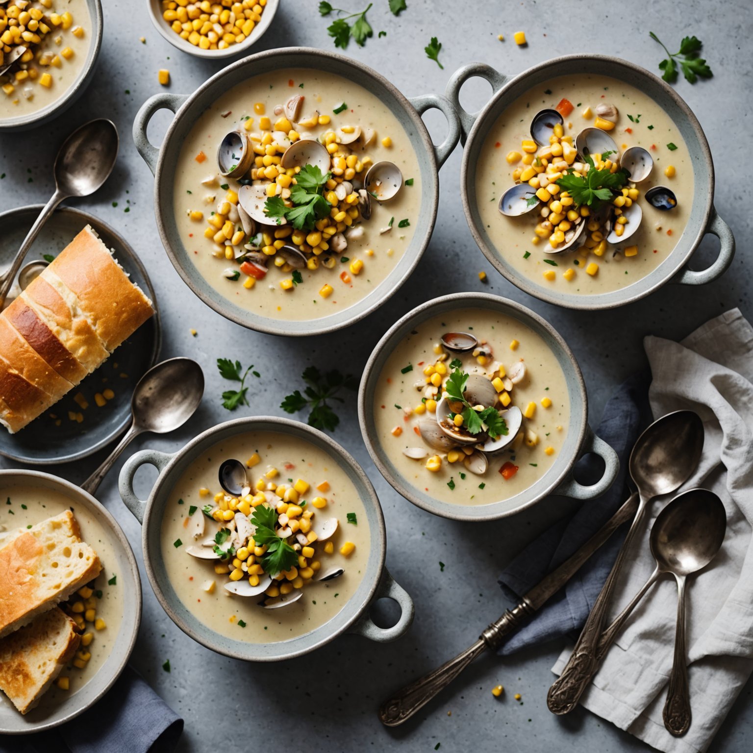 Kamskjell- og maiskrem