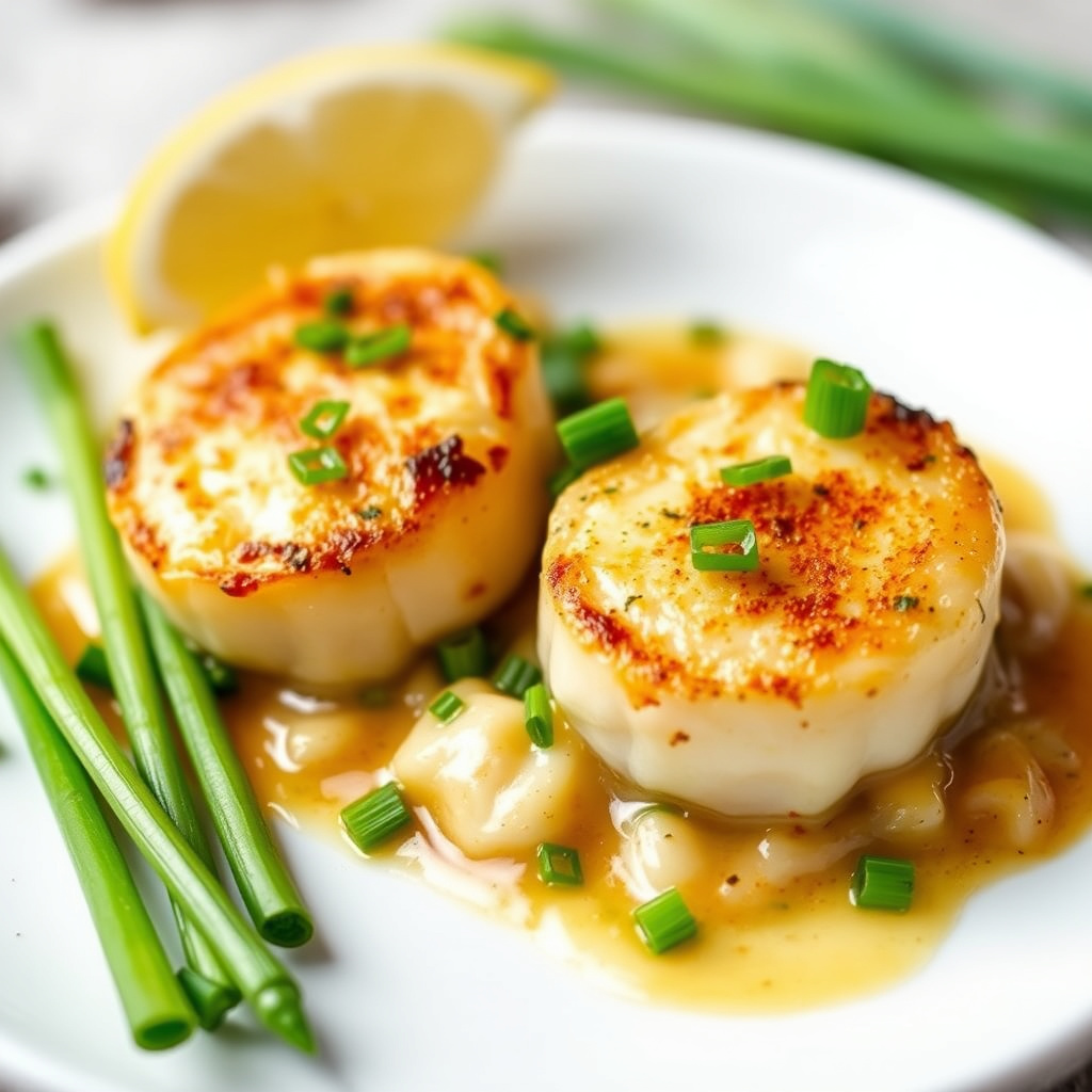 Kamskjellgrateng med vårløk