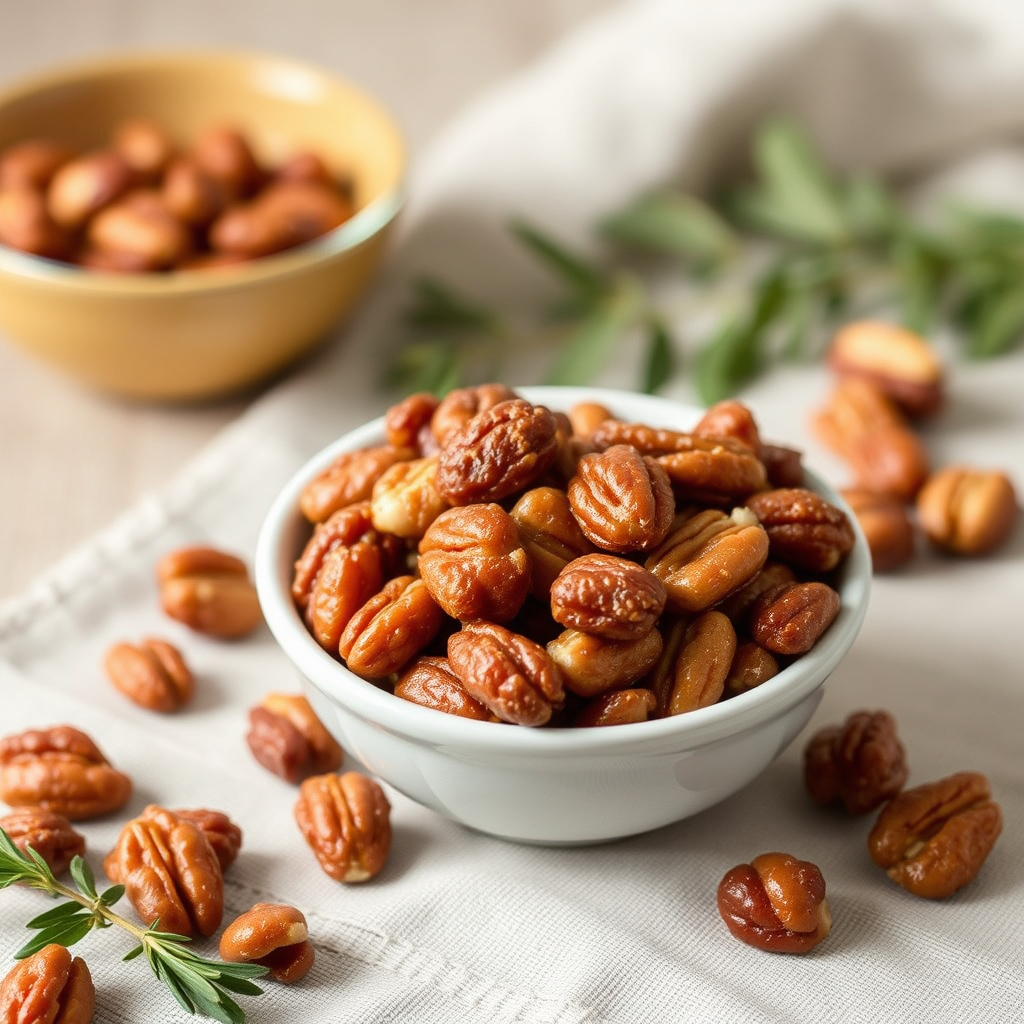 Kandiserte nøtter med kanel og ingefær