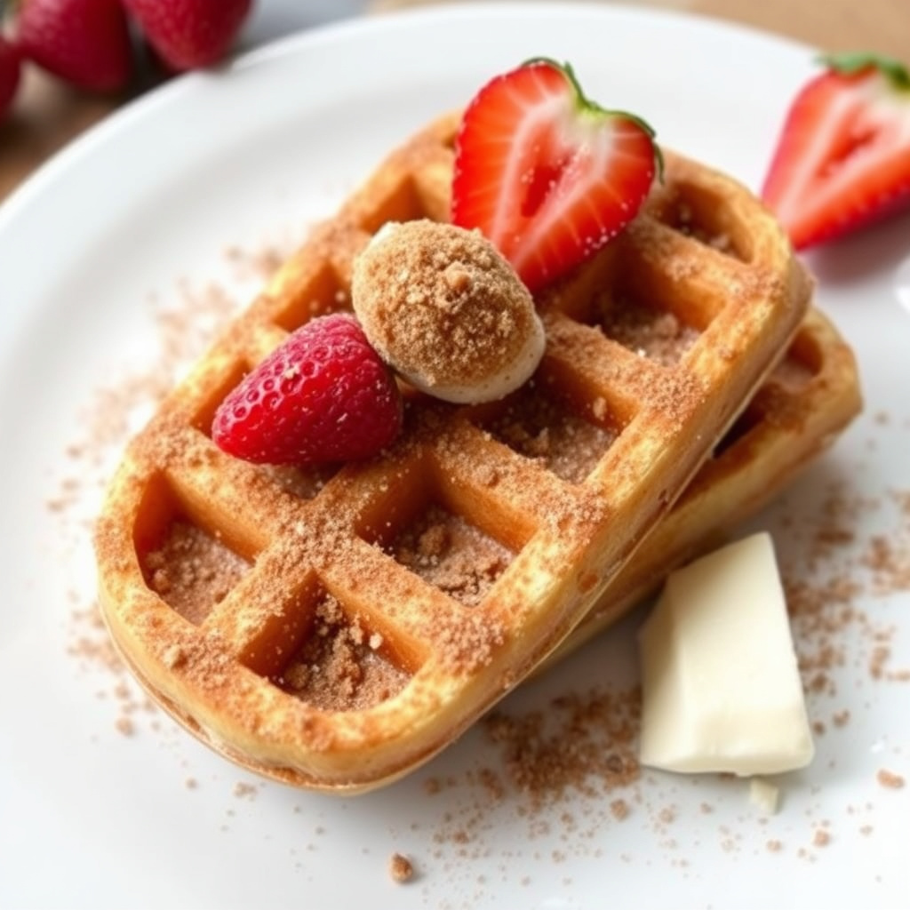 Kanel- og sukkerfrench toast med vafler