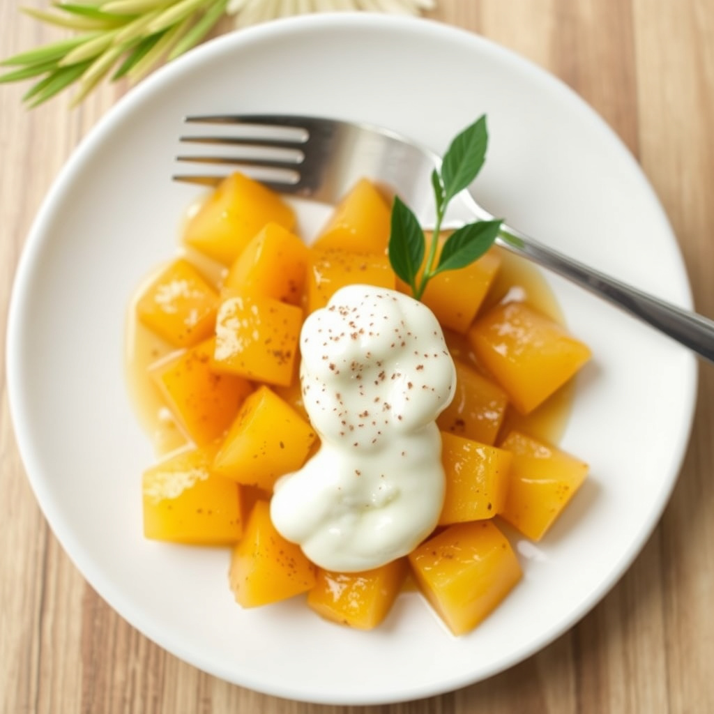 Karamellisert ananas med ingefærkrem anglaise