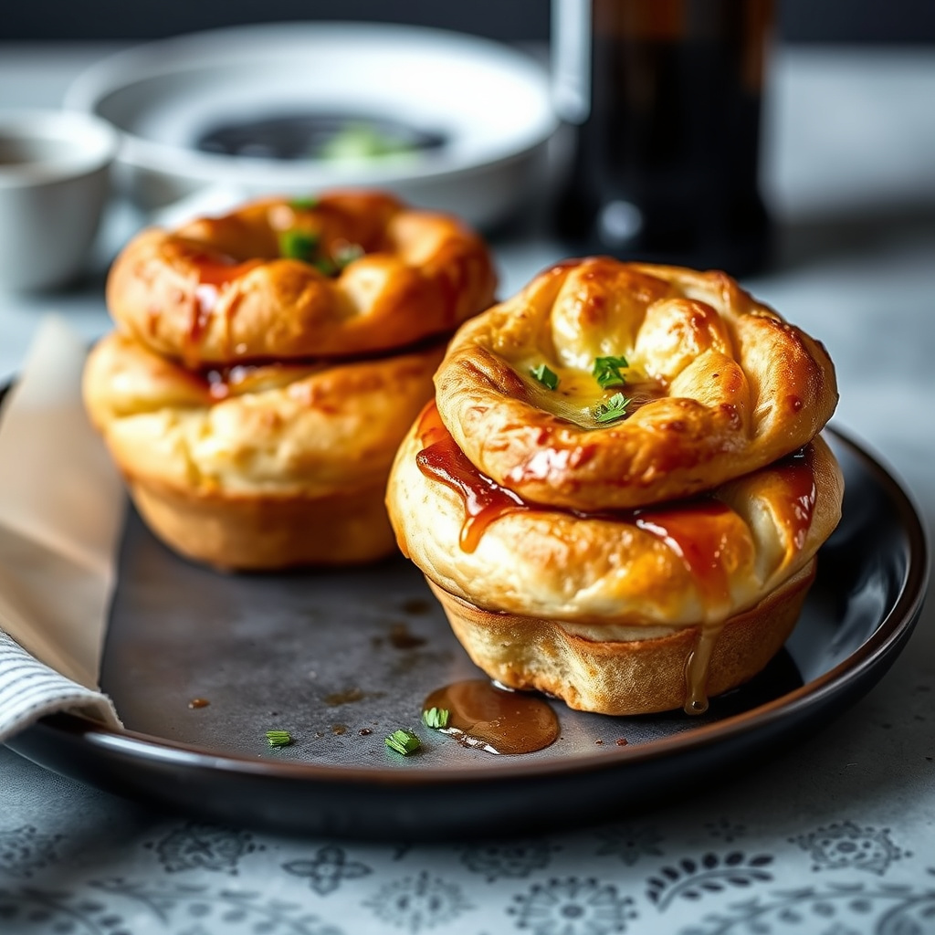 Karamelliserte sjalottløk-popovers