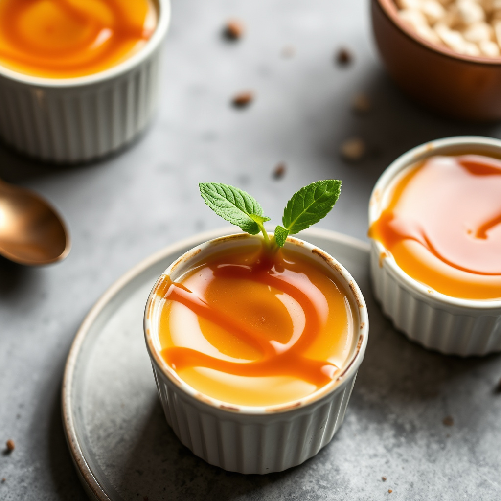 Karamellkrem i små krukker