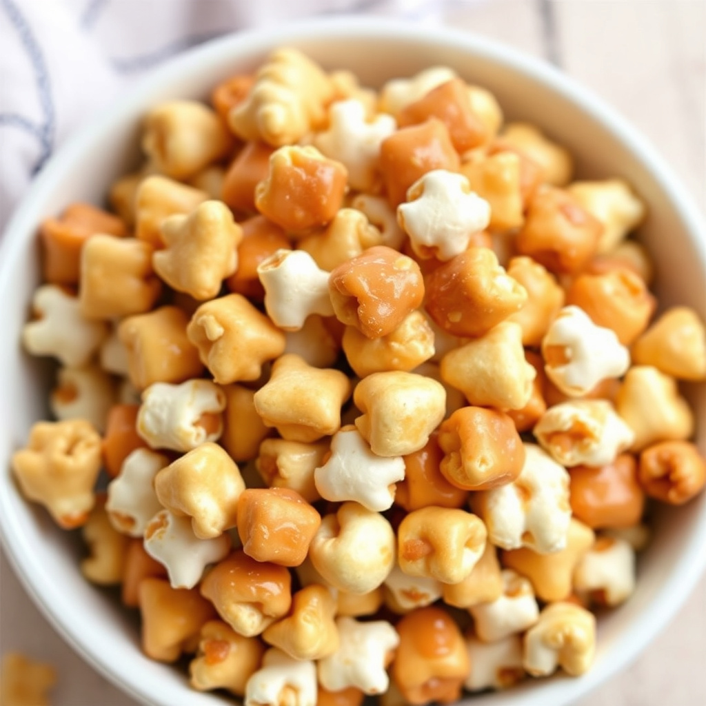 Karamellpopkorn-snacksblanding
