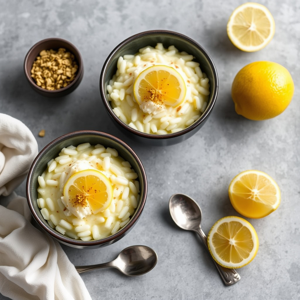 Kremet rispudding med kardemomme og sitron