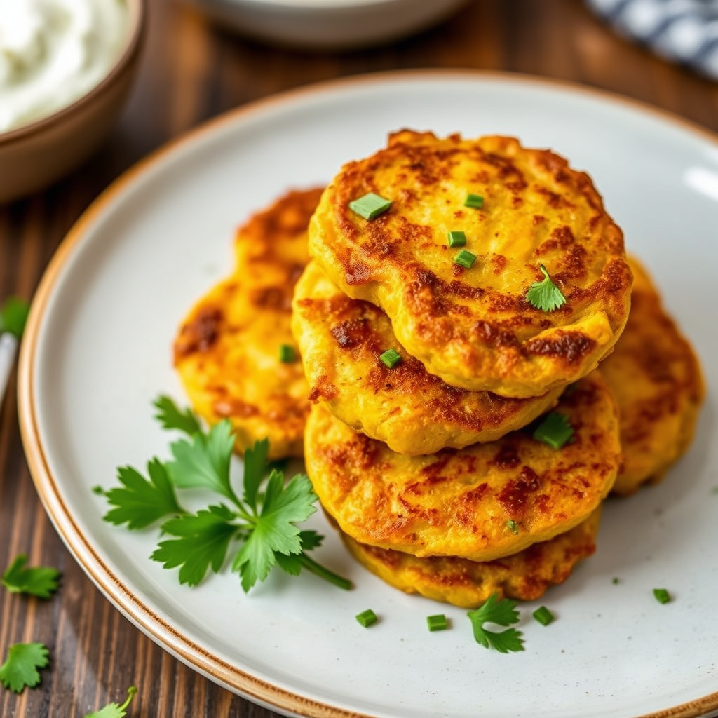 Karrifriterte potetkaker