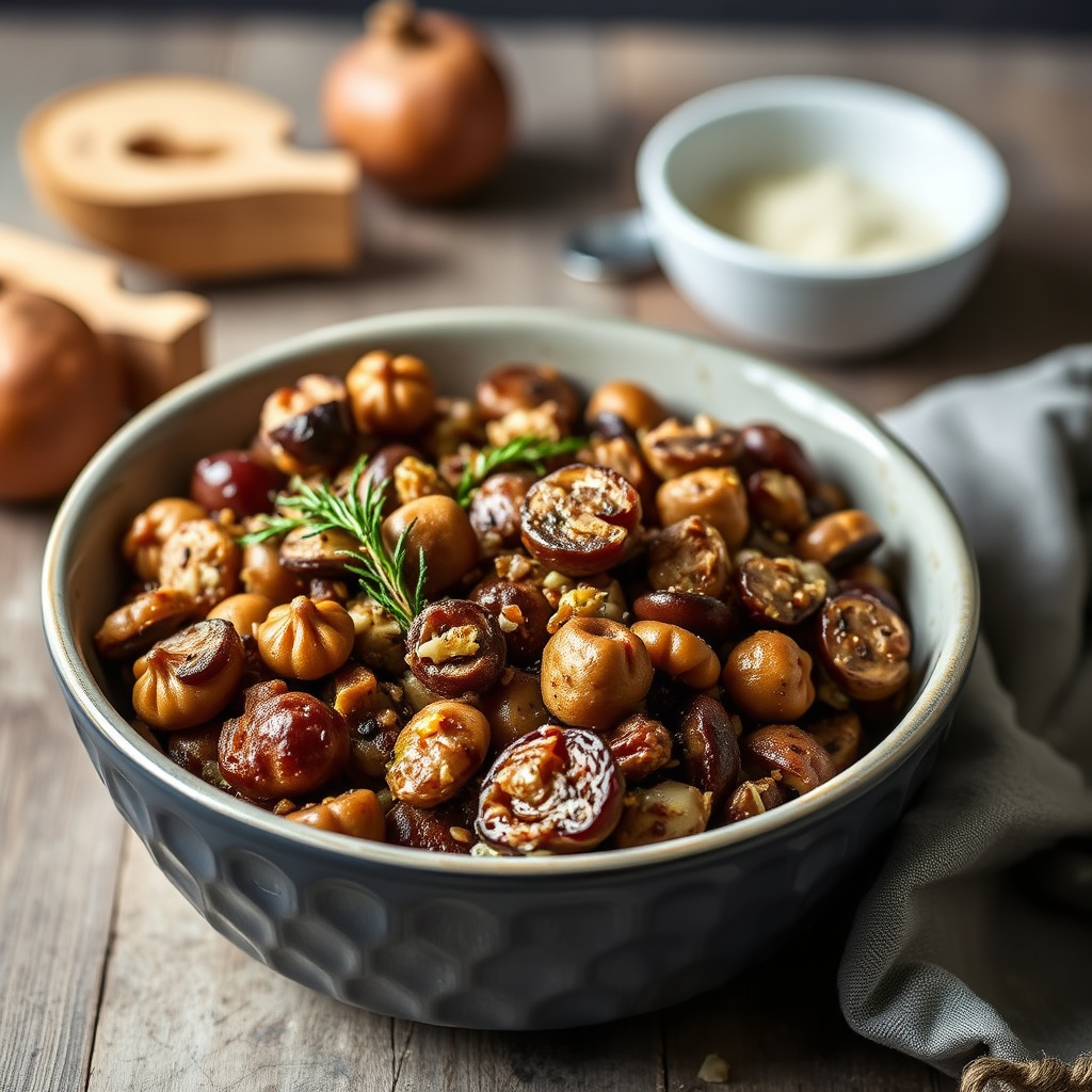 Kastanje- og villsoppfylling