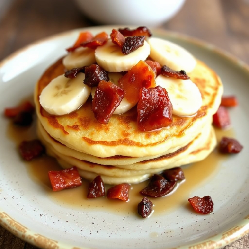 Kefir, banan, baconpannekaker